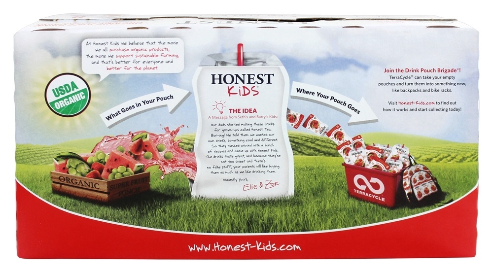 Comprar Honest Kids Suco de bebida orgânica Suco de fruta super - 8 Bolsas Honest - Imagem 3