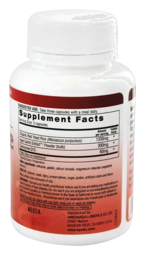 Comprar Arroz Vermelho Fermentado Com CoQ10 1200 mg. - Cápsulas 75 Kyolic - Imagem 2