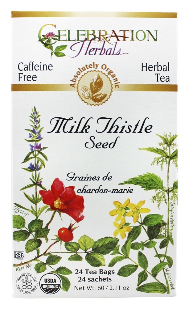 Comprar Semente de cardo de leite livre de cafeína orgânica chá de ervas - 24 Saquinhos de Chá Celebration Herbals