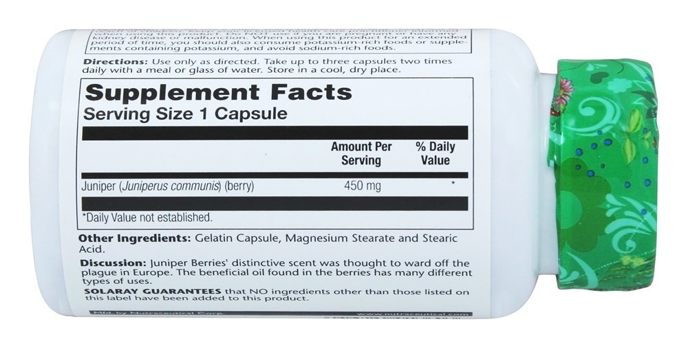 Comprar Bagas de zimbro 450 mg. - Cápsulas 100 Solaray - Imagem 3