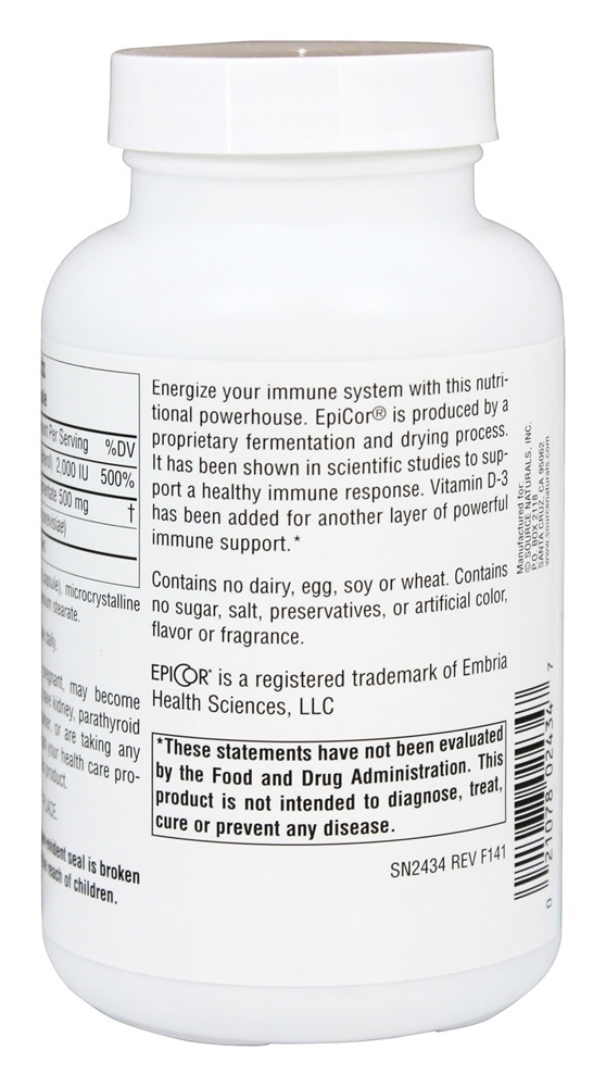 Comprar Wellness EpiCor com Vitamina D3 500 mg. - Cápsulas 120 Source Naturals - Imagem 3