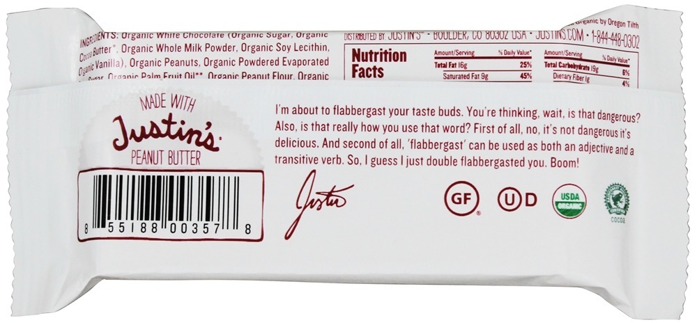 Comprar Manteiga De Amendoim Copos De Chocolate Branco - 1.4 oz. Justin's Nut Butter - Imagem 3