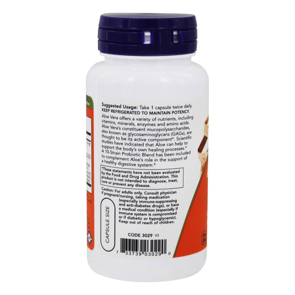 Comprar Aloe 10,000 e probióticos 5 Bilhões de UFC - Cápsulas vegetarianas 60 NOW Foods - Imagem 3