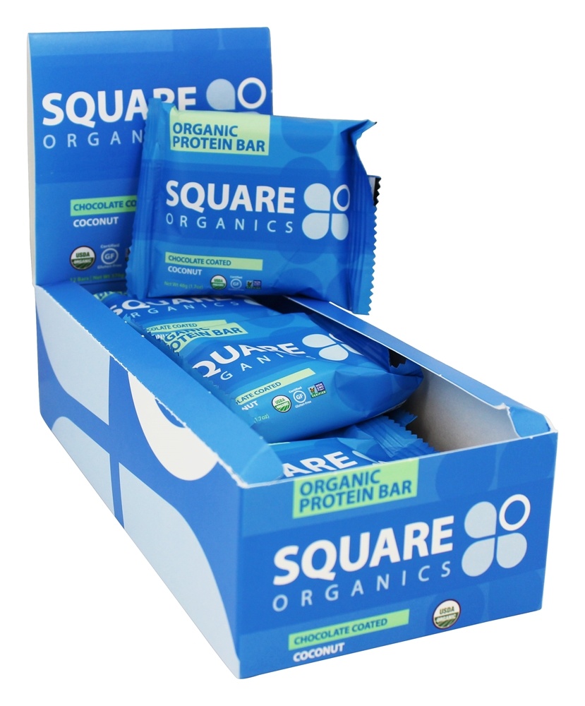 Comprar Coco De Proteína Orgânica De Coco Revestido De Chocolate - 12 Barras Square Organics