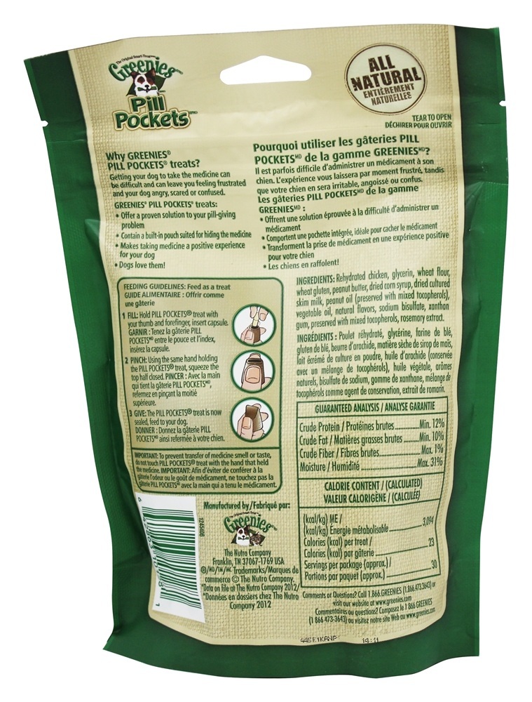Comprar Bolsos do comprimido para o sabor da manteiga de amendoim das cápsulas dos cães - 7.9 oz. Greenies - Imagem 2