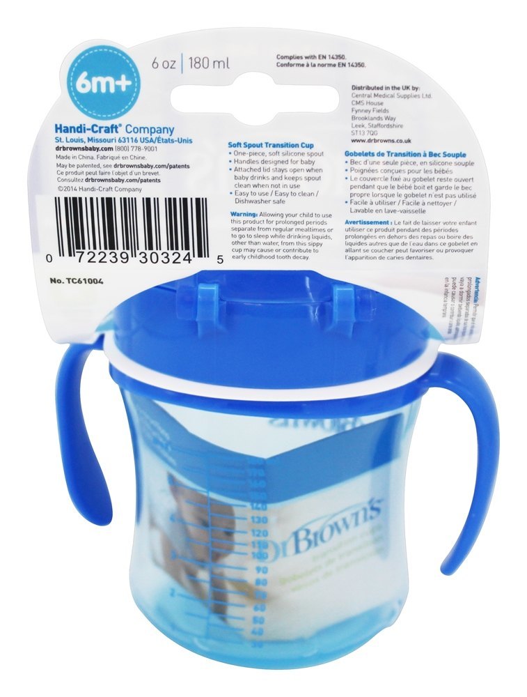 Comprar Copo de Transição Bica Suave Azul - 6 oz. Dr. Brown's - Imagem 3