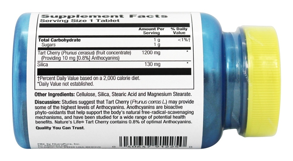 Comprar Cereja Ginja 1200 mg. - 30 Tablets Nature's Life - Imagem 3