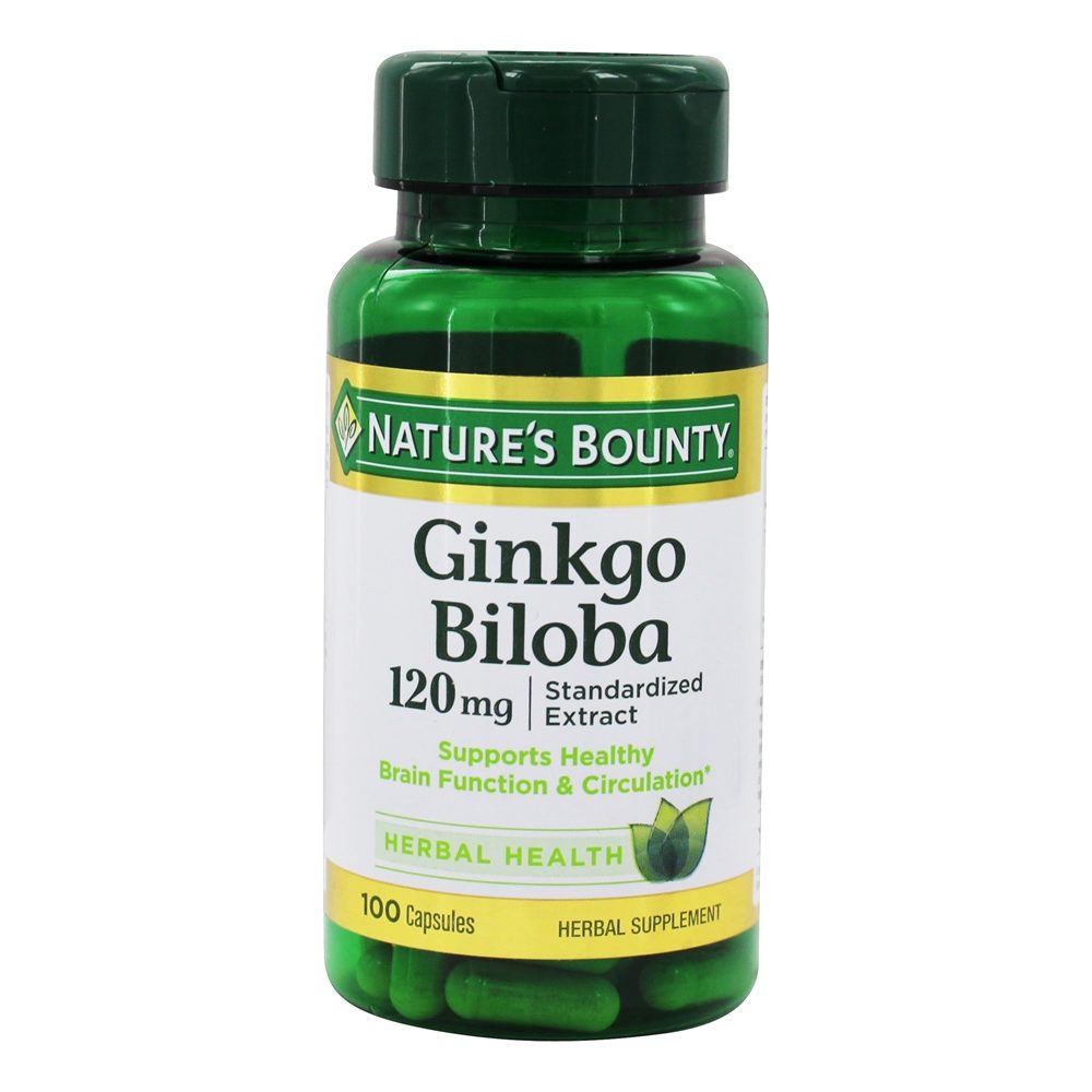 Comprar Padronizada Extrair Ginkgo Biloba para Saudável Cérebro Função & Circulação 120 mg. - Cápsulas 100 Nature's Bounty