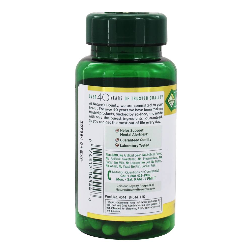 Comprar Padronizada Extrair Ginkgo Biloba para Saudável Cérebro Função & Circulação 120 mg. - Cápsulas 100 Nature's Bounty - Imagem 3