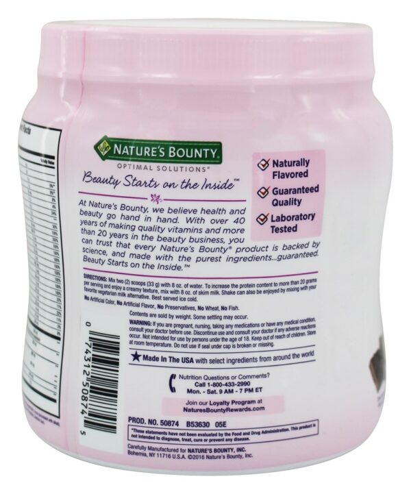 Comprar Optimal Solutions Shake de Proteína & Vitamina Completas Sabor Chocolate - 16 oz. Nature's Bounty - Imagem 4