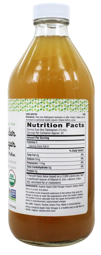 Comprar Vinagre de maçã cru orgânico com mãe por LuckyVitamin - 16 fl. oz. LuckyEats - Imagem 2