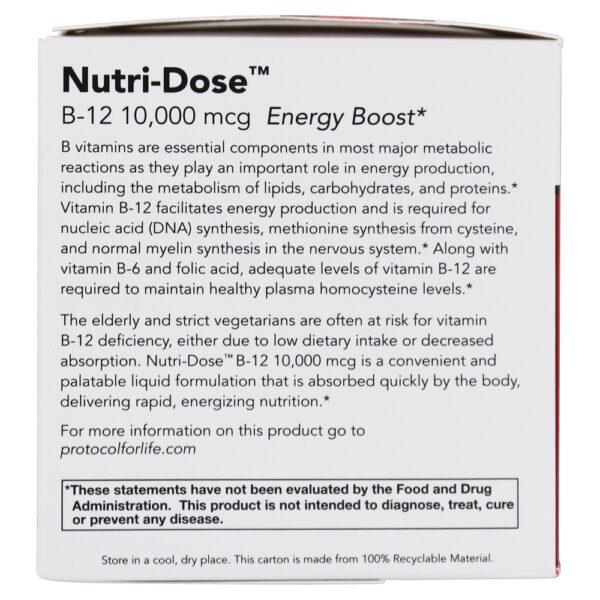 Comprar Baga mista de vitamina B12 da Nutri-Dose 10000 mcg. - 12 Frasco (s) Protocol For Life Balance - Imagem 5