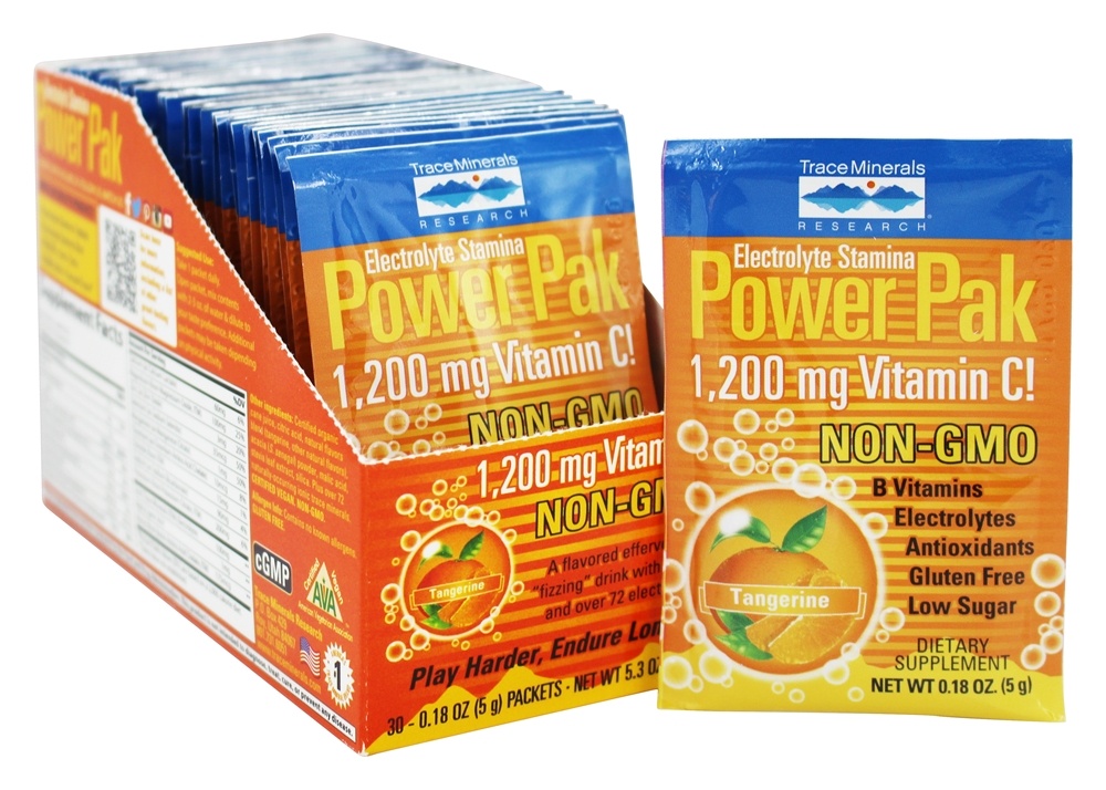 Comprar Eletrólito Vigor Poder Pak Tangerina - 30 Pacotes (s) Trace Minerals Research