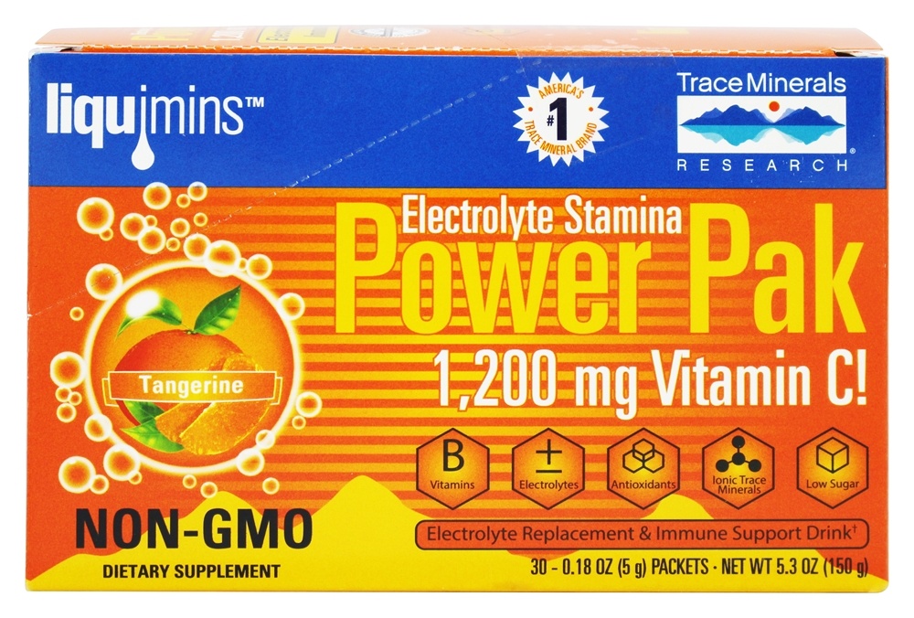 Comprar Eletrólito Vigor Poder Pak Tangerina - 30 Pacotes (s) Trace Minerals Research - Imagem 2