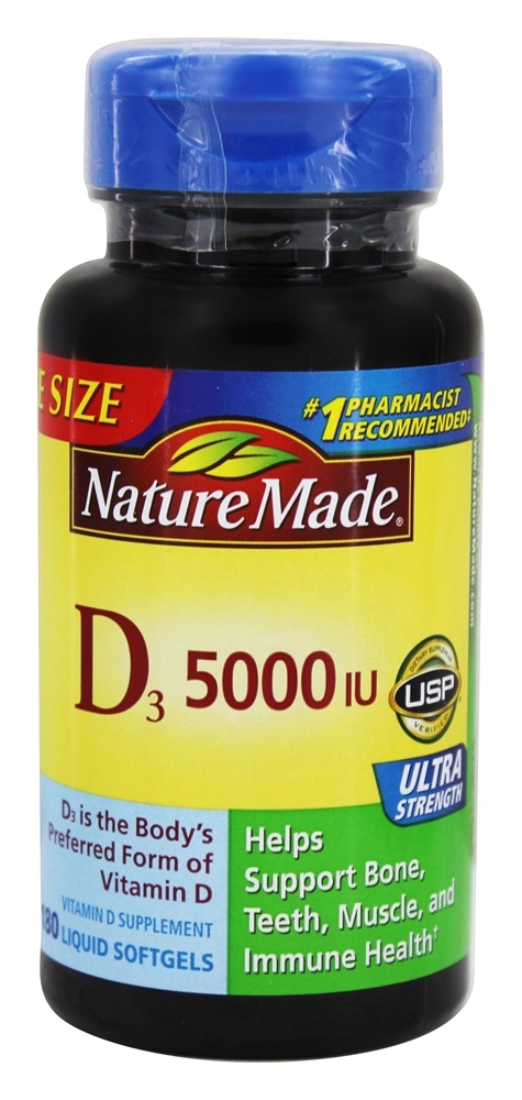 Comprar Vitamina D3 5000 UI - 180 Softgels líquidos Nature Made