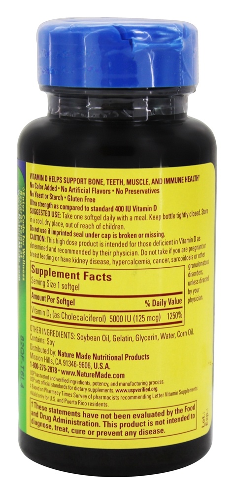 Comprar Vitamina D3 5000 UI - 180 Softgels líquidos Nature Made - Imagem 2