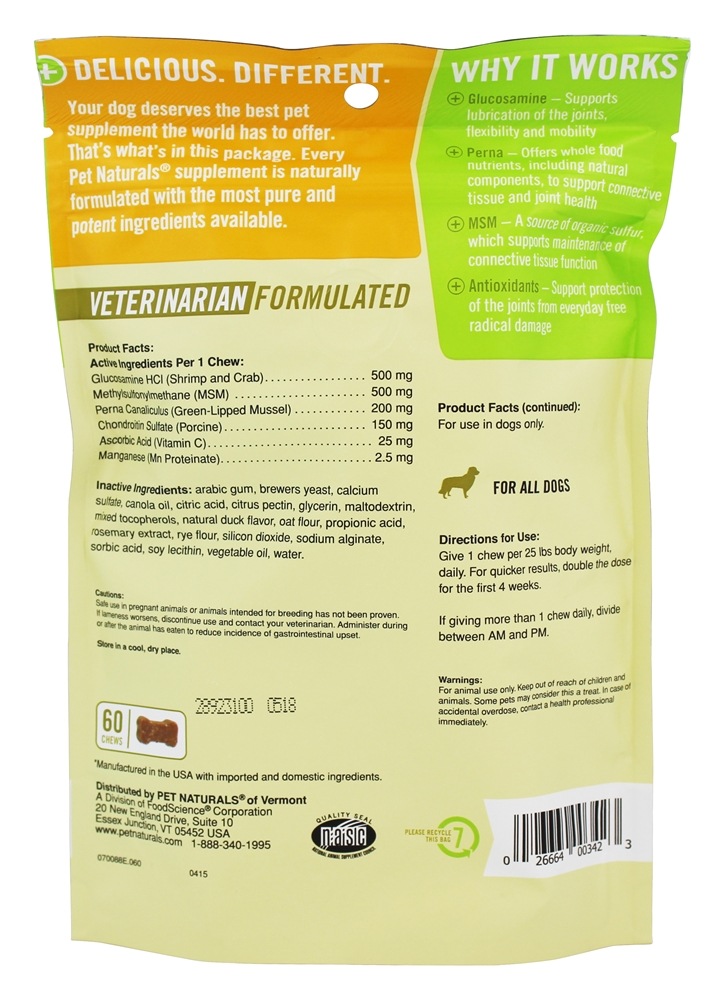 Comprar Quadril + Articulação Max Para Cães de Todos Tamanhos - 60 Mastigação (s) Pet Naturals of Vermont - Imagem 2