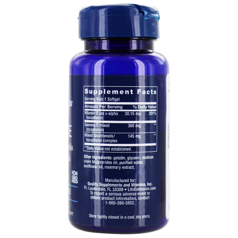 Comprar Gamma E Tocoferóis Mistos e Tocotrienóis - 60 Softgels Life Extension - Imagem 2