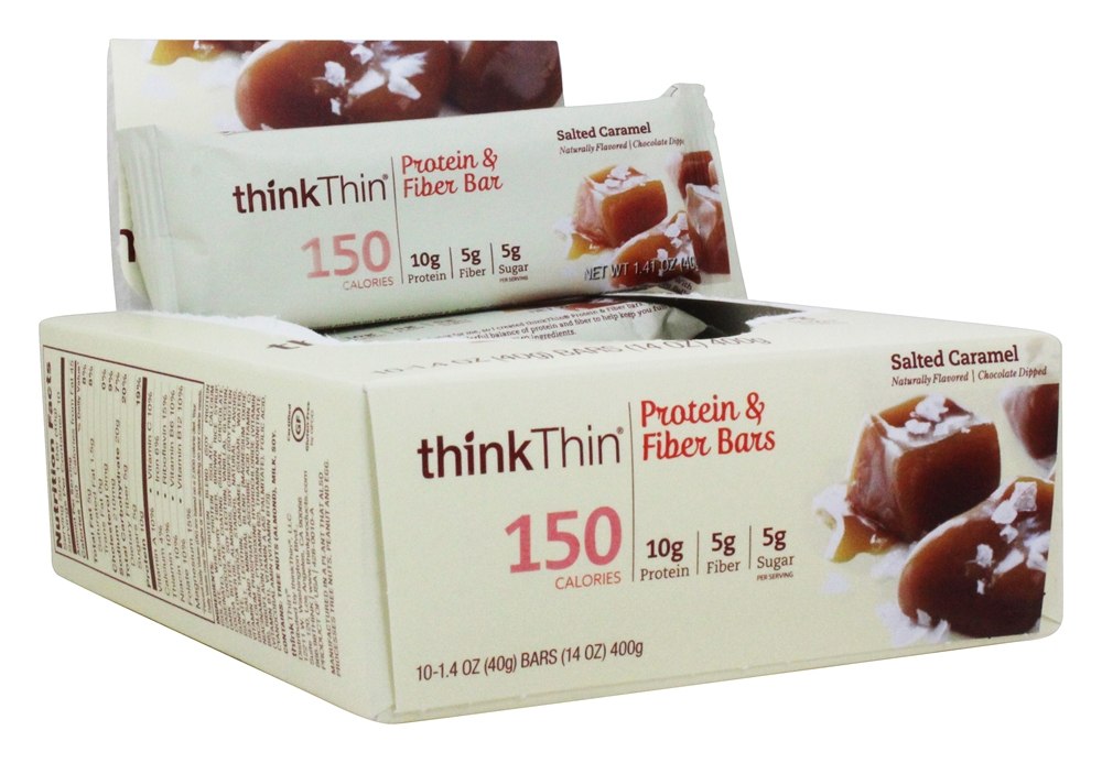 Comprar thinkthin Inclinar Proteína & Fibra Barras Caixa Salgado Caramelo - 10 Barras Think Products