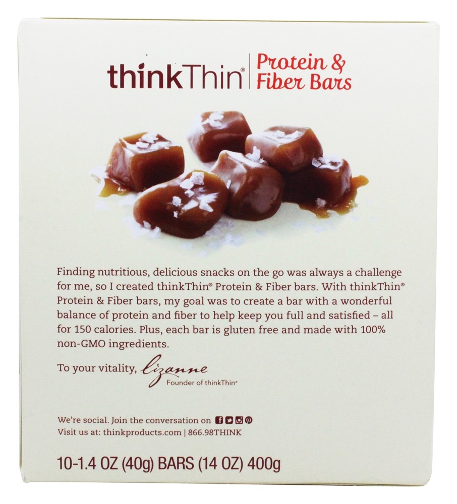 Comprar thinkthin Inclinar Proteína & Fibra Barras Caixa Salgado Caramelo - 10 Barras Think Products - Imagem 3