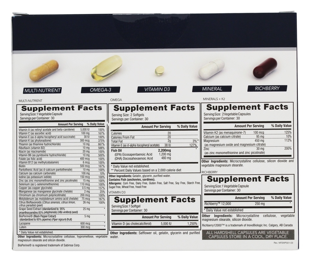 Comprar WODPak Vitamin, Mineral and Nutrient Support - 30 Pacotes (s) NF Sports - Imagem 2