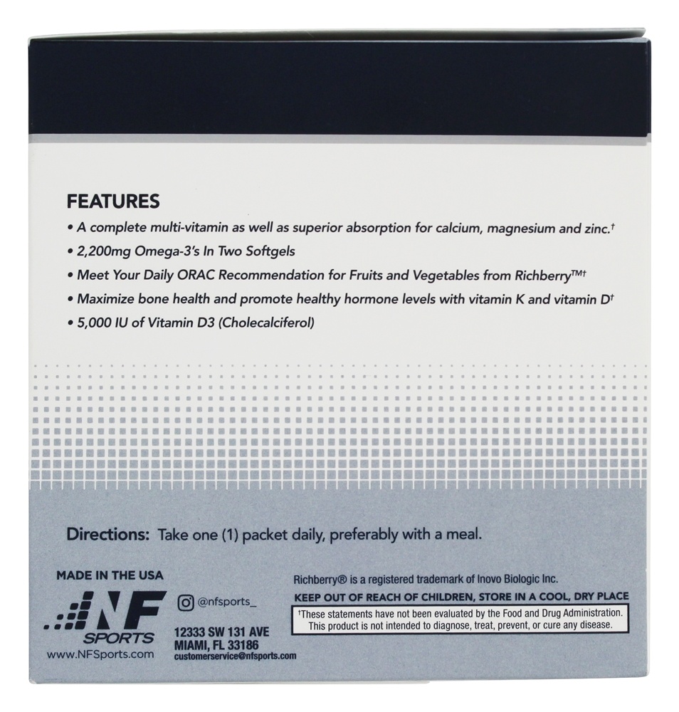 Comprar WODPak Vitamin, Mineral and Nutrient Support - 30 Pacotes (s) NF Sports - Imagem 3