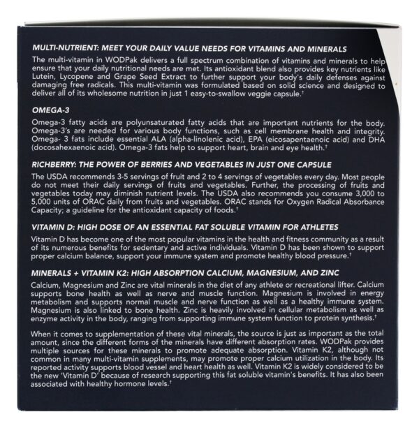 Comprar WODPak Vitamin, Mineral and Nutrient Support - 30 Pacotes (s) NF Sports - Imagem 4