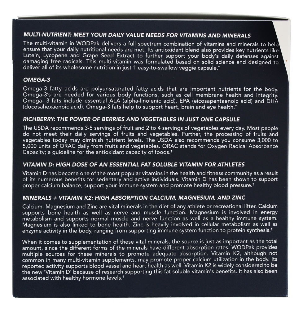 Comprar WODPak Vitamin, Mineral and Nutrient Support - 30 Pacotes (s) NF Sports - Imagem 4