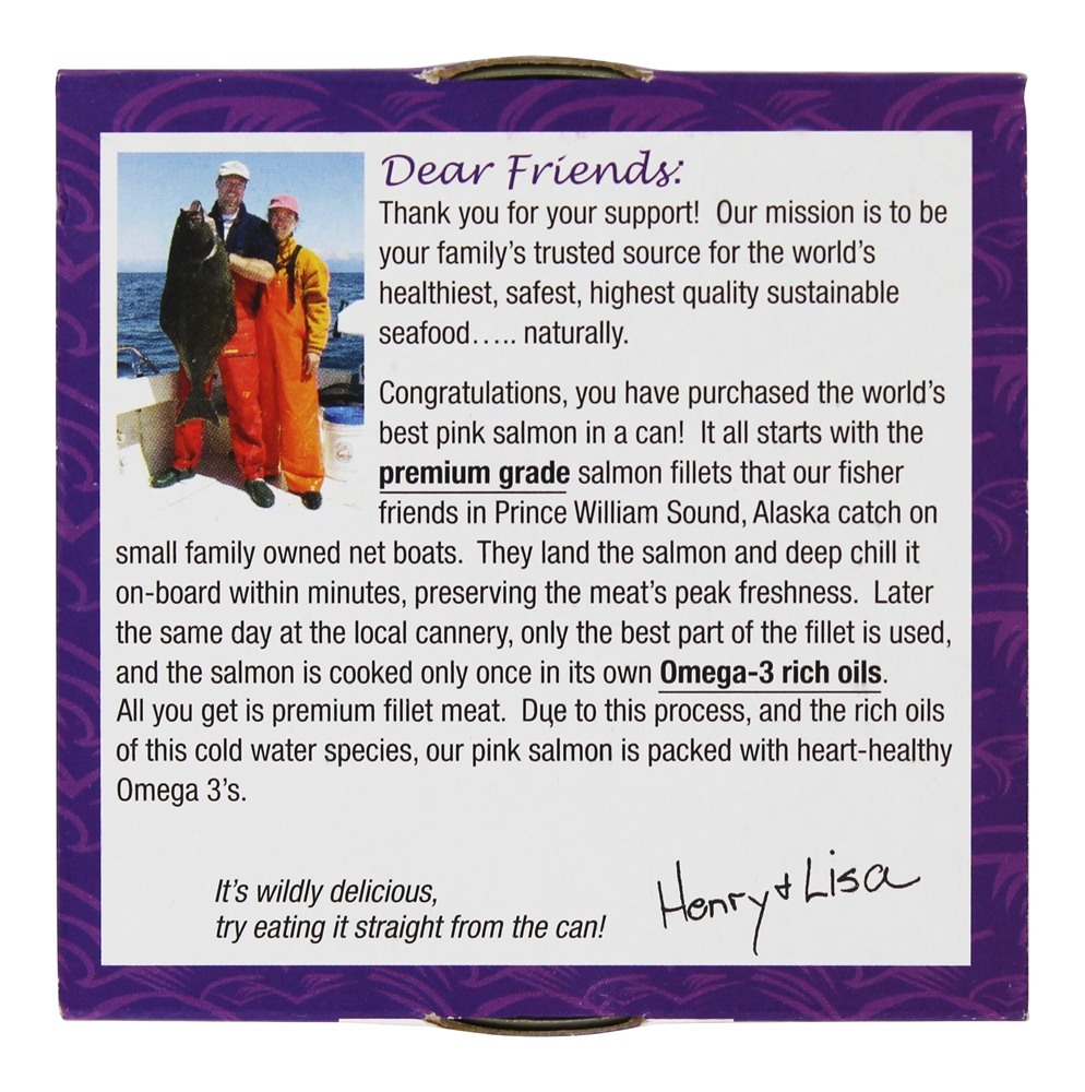 Comprar Salmão Rosa de Alasca Selvagem Premium - 6 oz. Henry & Lisa's Natural Seafood - Imagem 4
