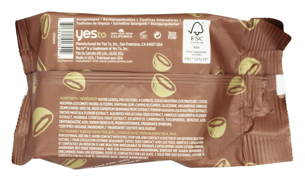 Comprar Hidratos de Côco e Toalhetes de Limpeza de Restauração - 30 Limpe (s) Yes To - Imagem 2