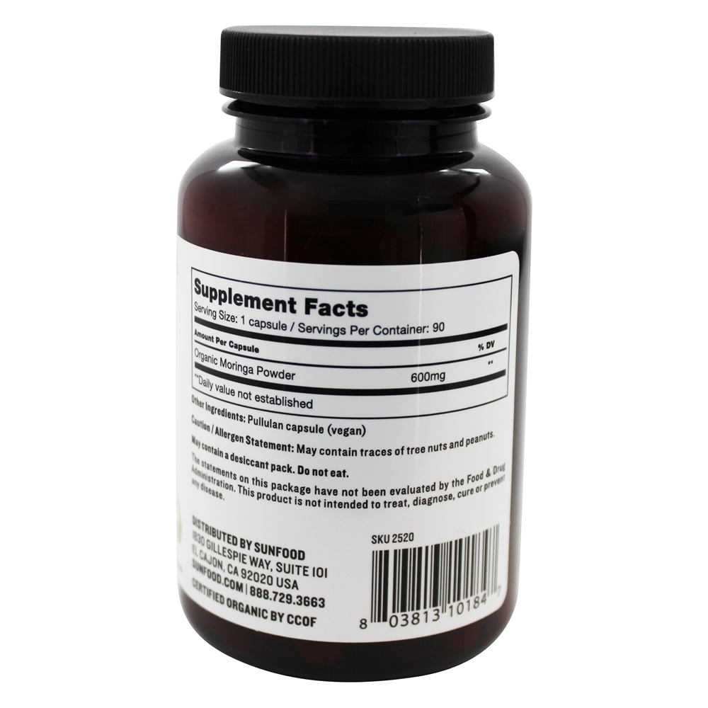 Comprar Moringa Capsules 600 mg. - 90 Contagem Sunfood Superfoods - Imagem 2