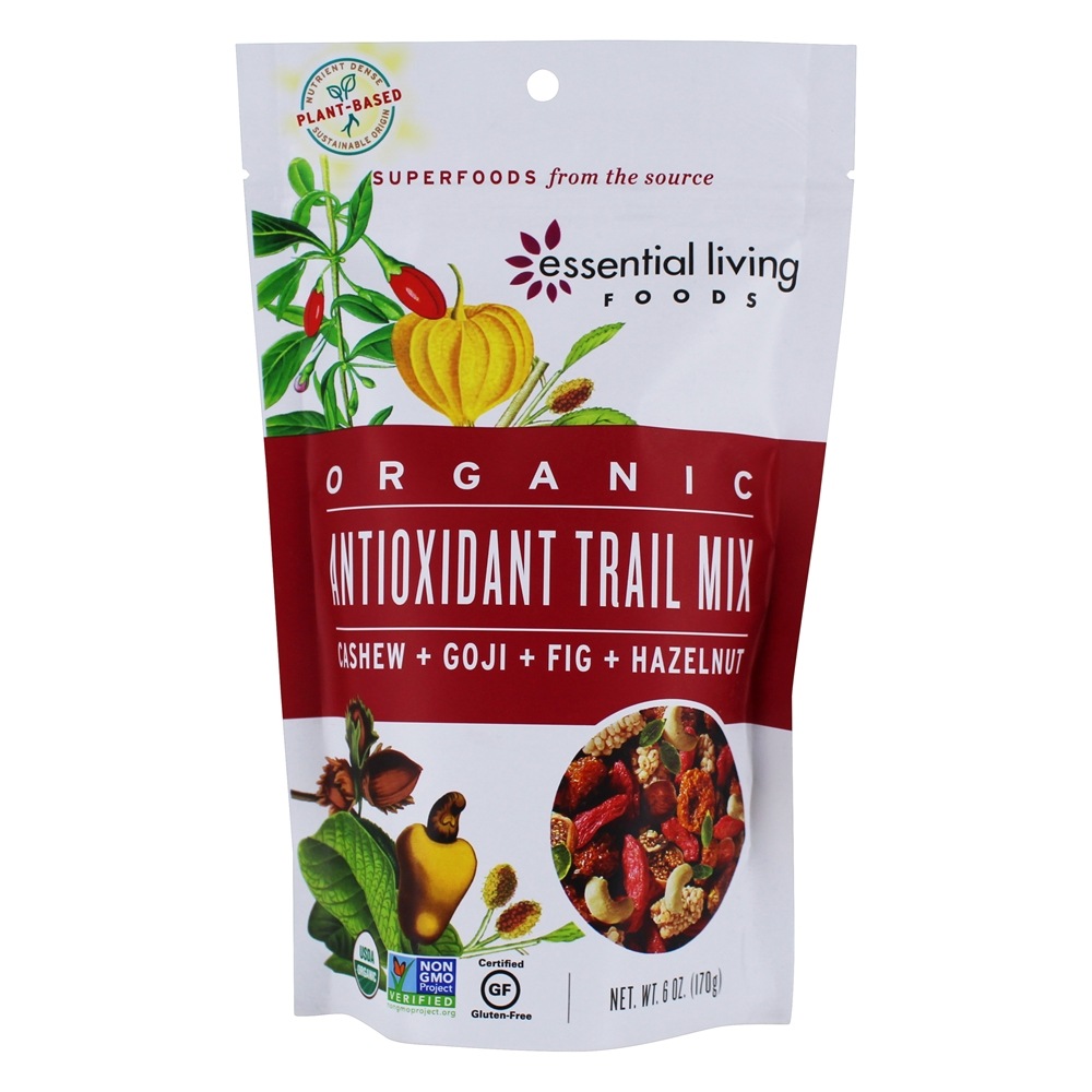 Comprar Orgânico Antioxidante Trilha Misturar Caju + Goji + Figo + Avelã - 6 oz. Essential Living Foods