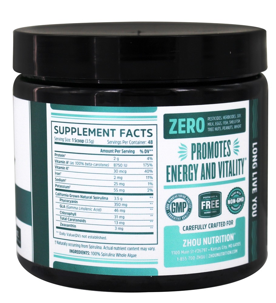 Comprar Spirulina Longevity Superfood - 6 oz. Zhou - Imagem 2