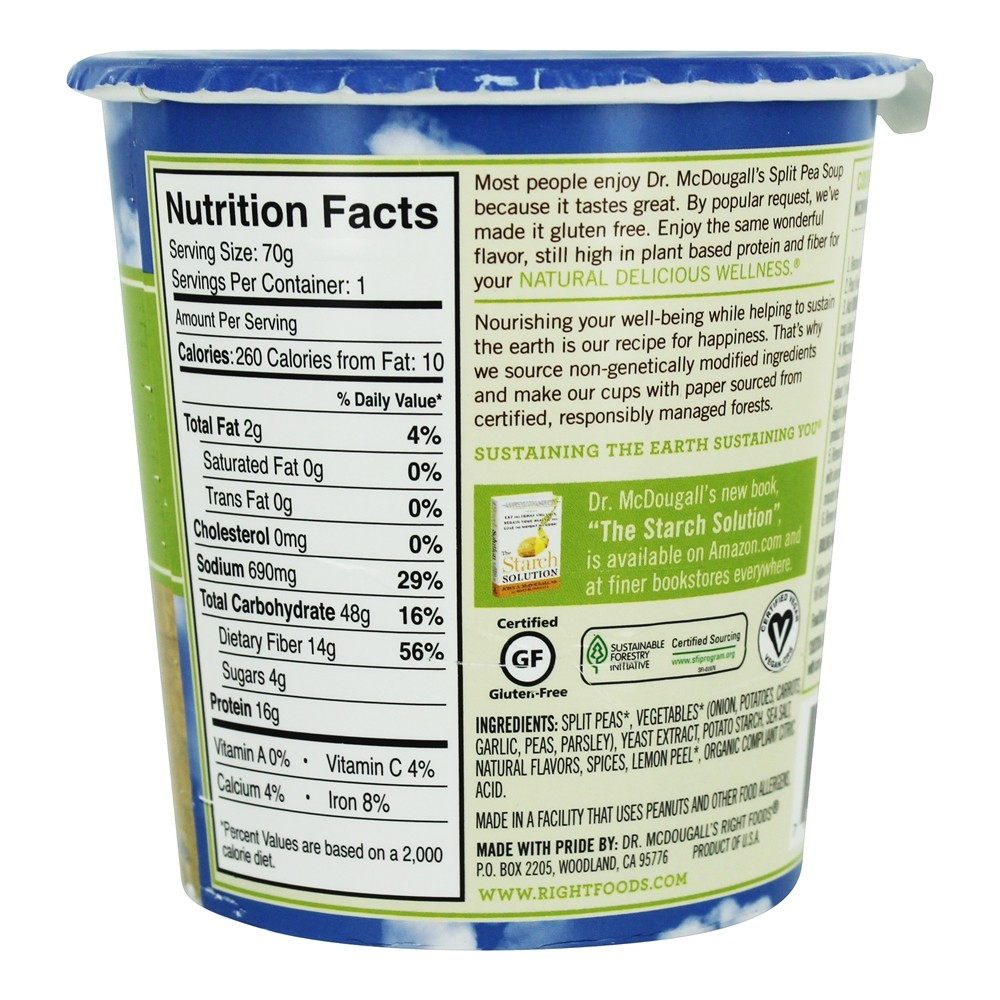 Comprar Sopa de ervilha vegan - 2.5 oz. Dr. McDougall's - Imagem 2