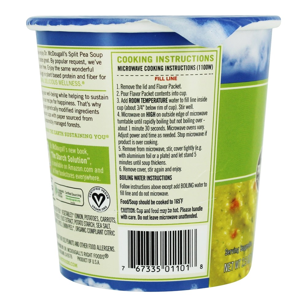 Comprar Sopa de ervilha vegan - 2.5 oz. Dr. McDougall's - Imagem 3