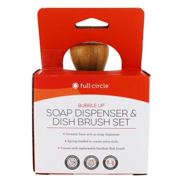 Comprar Conjunto de escova e saboneteira Bubble Up branco Full Circle - Imagem 4