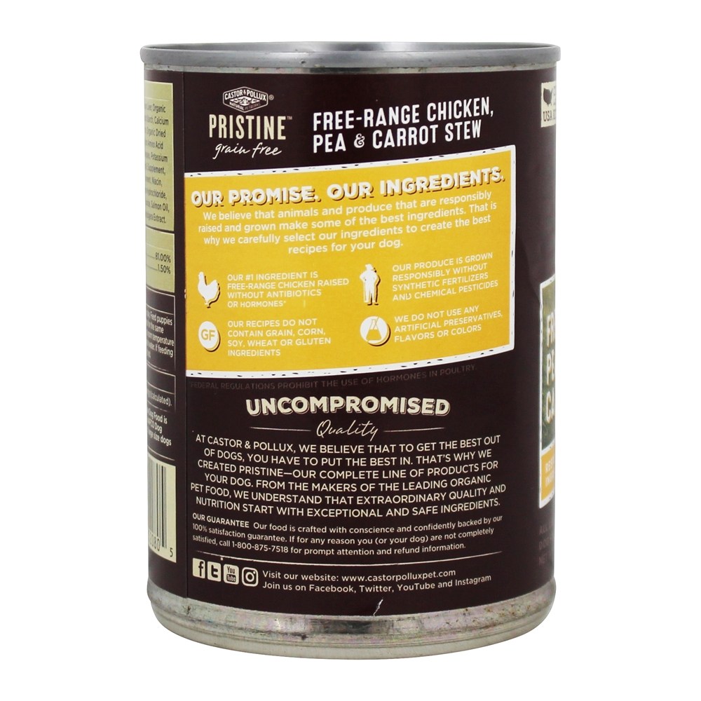 Comprar Primitivo Grão Livre Enlatados Cão Comida Livre Alcance Frango, Ervilha & Cenoura Ensopado - 12.7 oz. Castor & Pollux - Imagem 3