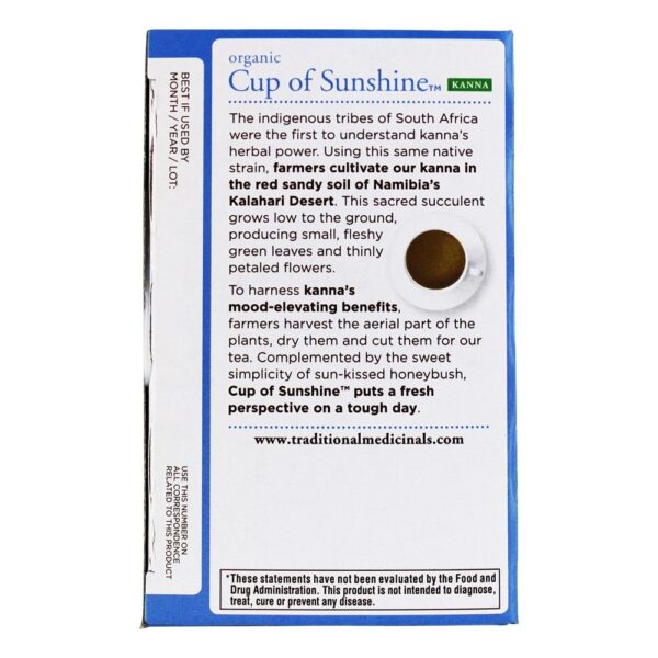 Comprar Chávena Orgânica De Sunshine Chá De Ervas Com Kanna - 16 Saquinhos de Chá Traditional Medicinals - Imagem 4