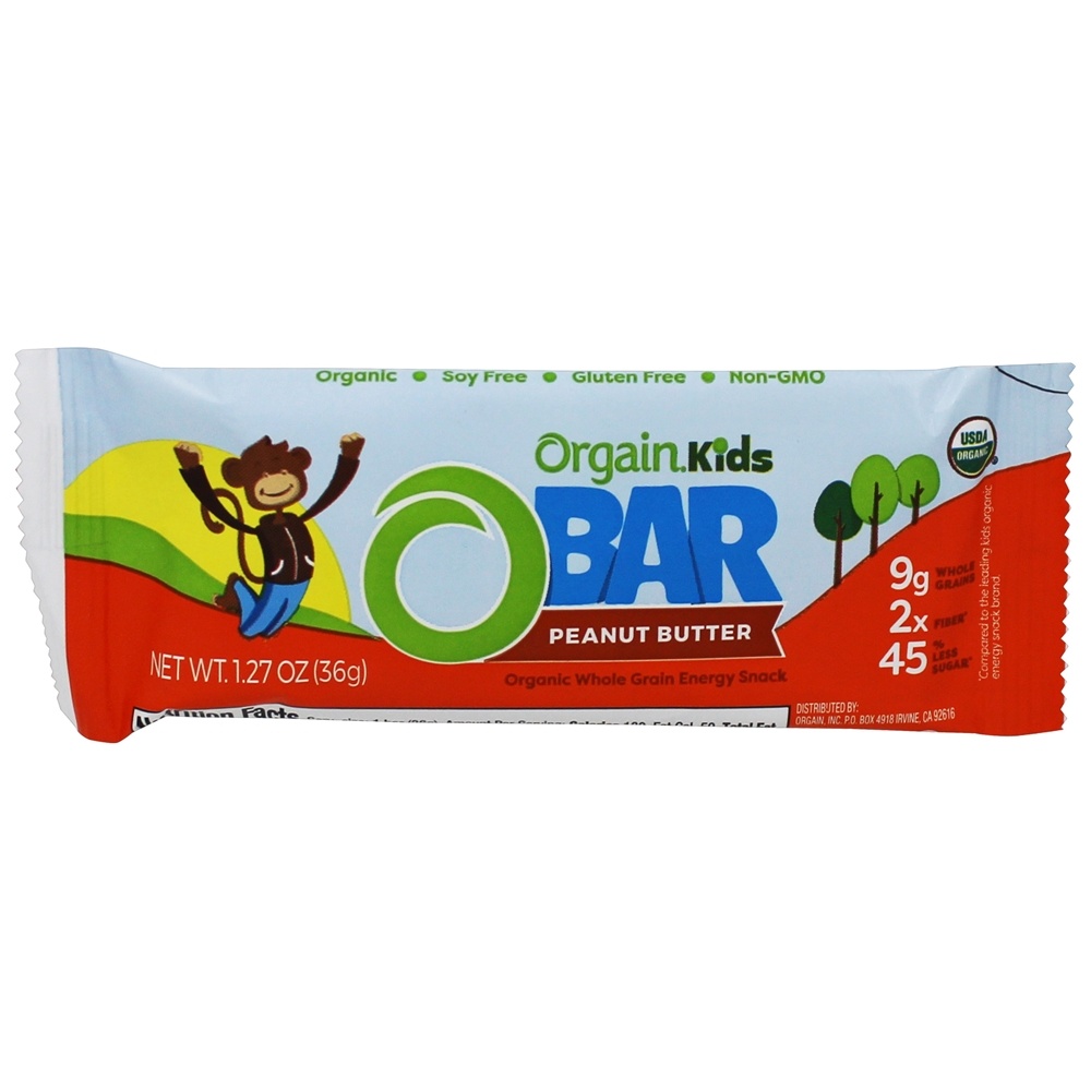 Comprar Manteiga de amendoim inteira orgânica da caixa da barra da energia da grão das crianças - 10 Barras Orgain - Imagem 3