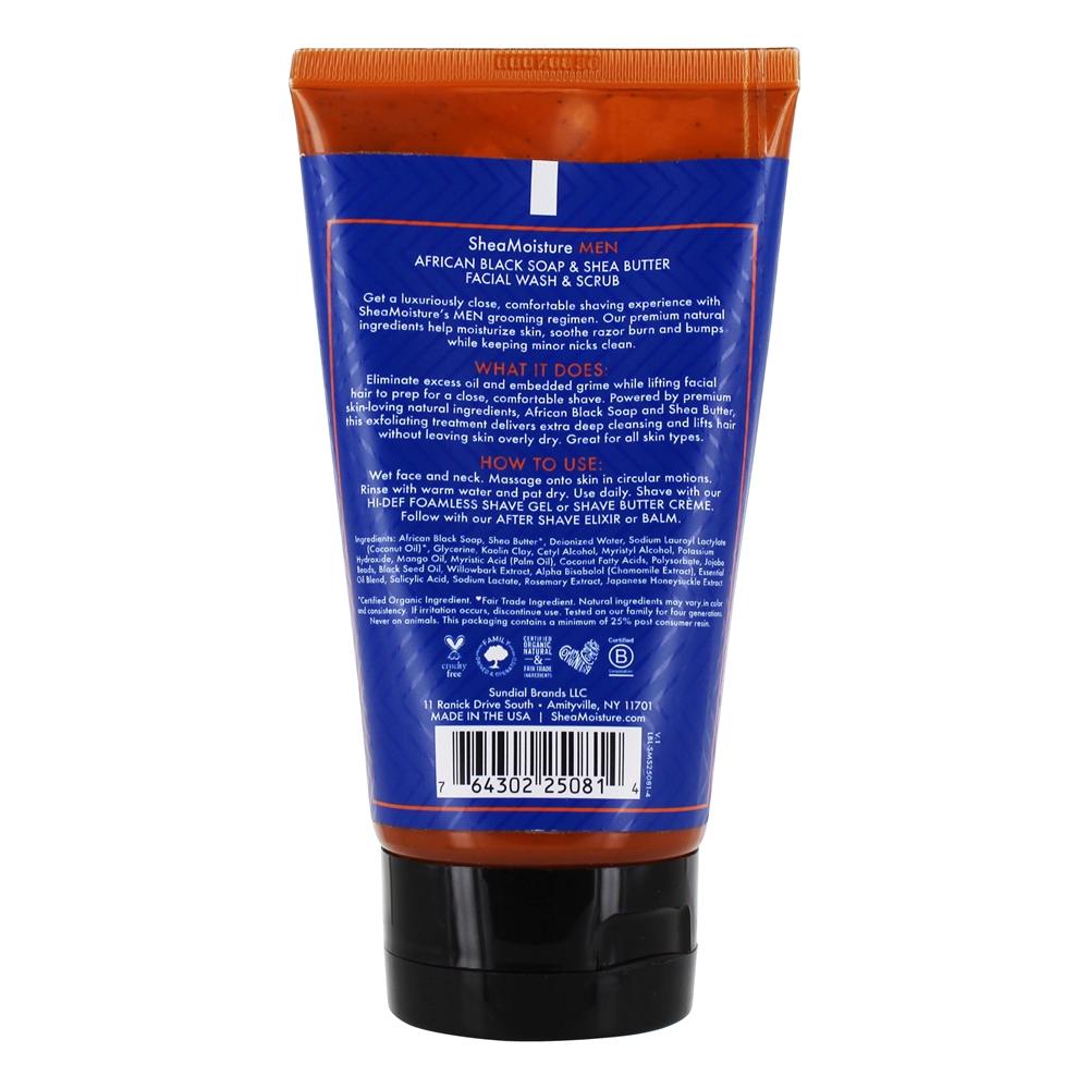 Comprar Lavagem Facial e Esfoliante para Homens Sabão Negro Africano & Manteiga de Karité - 4 fl. oz. Shea Moisture - Imagem 2