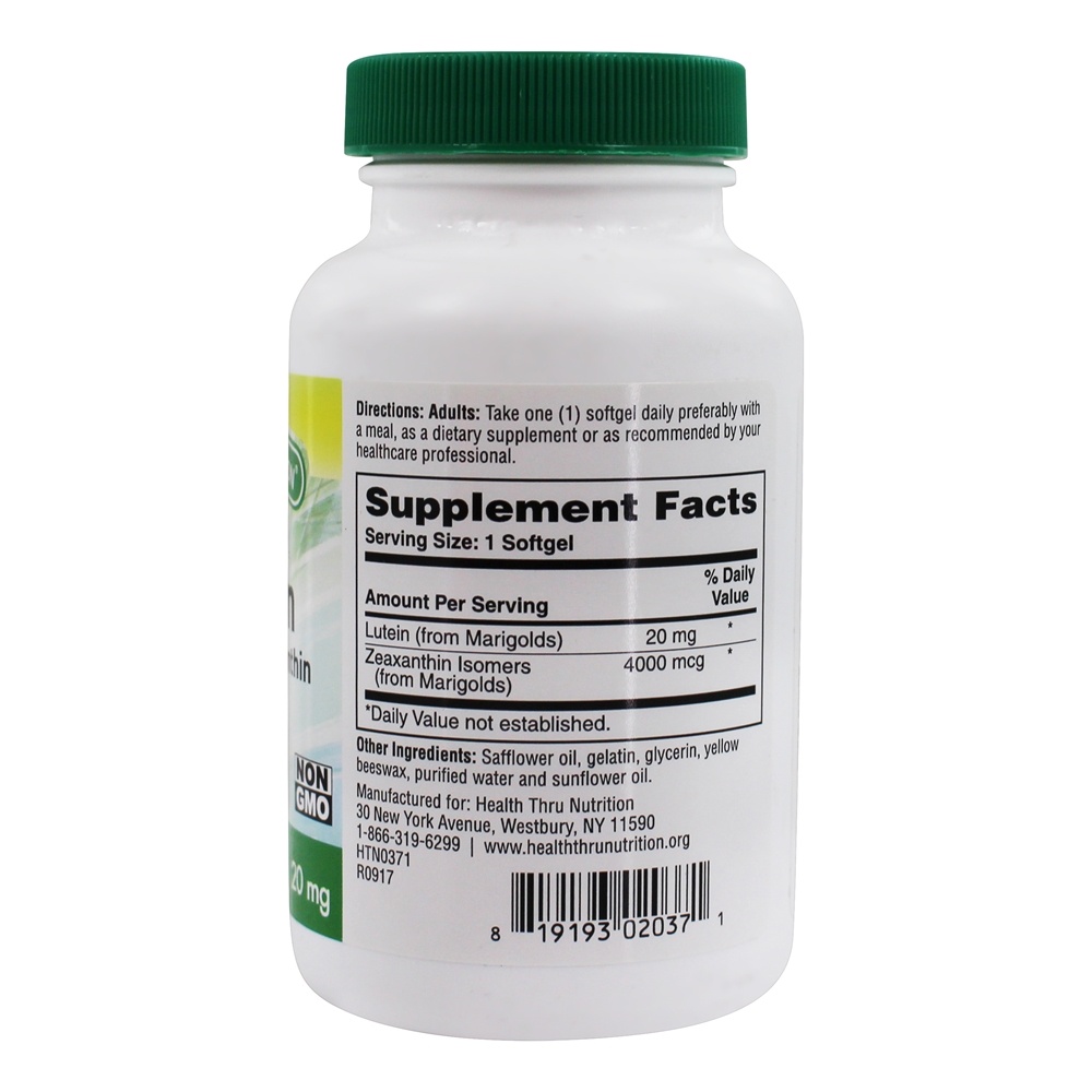 Comprar Luteína com Zeaxantina 20 mg . - 180 Softgels Health Thru Nutrition - Imagem 2