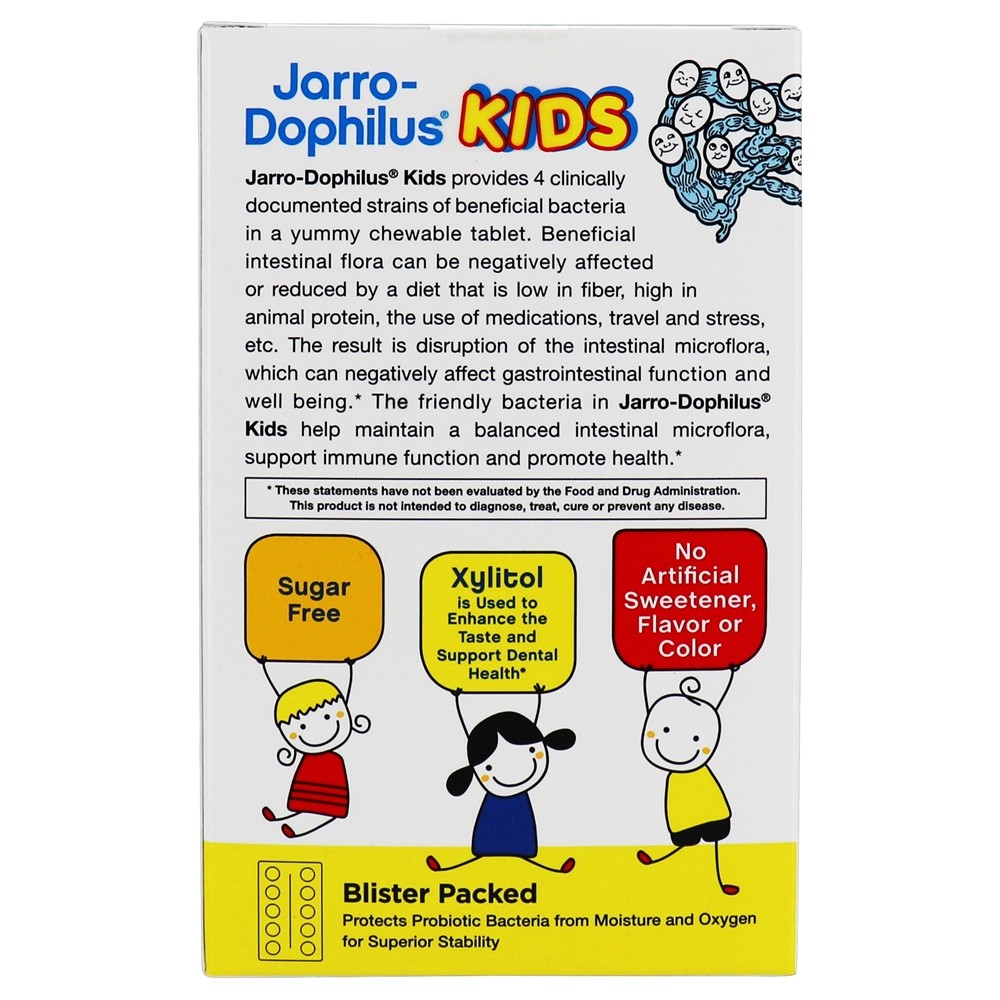 Comprar Jarro-Dophilus Kids Probiotic + Prebiotic Formula 1 Bilhão UFC - 60 comprimidos mastigáveis Jarrow Formulas - Imagem 3