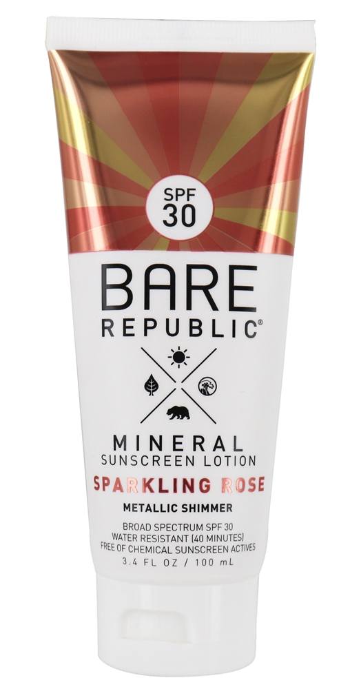 Comprar Loção Metálica Mineral Protetor Solar Shimmer Natural Cloudberry Sparkling Rose - 3.4 fl. oz. Bare Republic