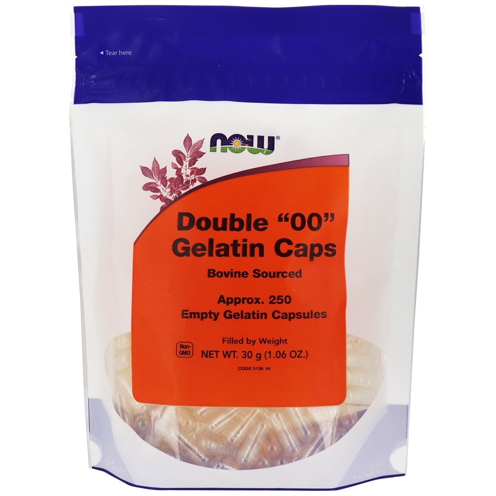 Comprar Cápsulas vazias de gelatina Double ' 00 ' Size - Cápsulas 250 NOW Foods