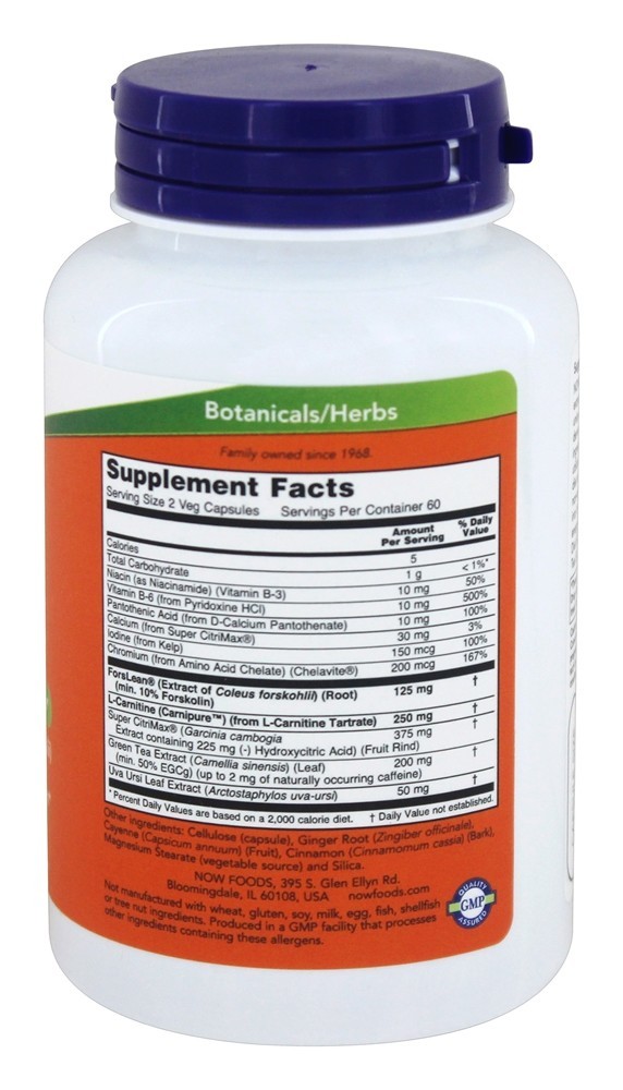 Comprar Suporte dietético com ForsLean - Cápsulas vegetarianas 120 NOW Foods - Imagem 2