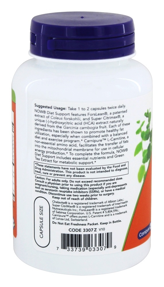 Comprar Suporte dietético com ForsLean - Cápsulas vegetarianas 120 NOW Foods - Imagem 3