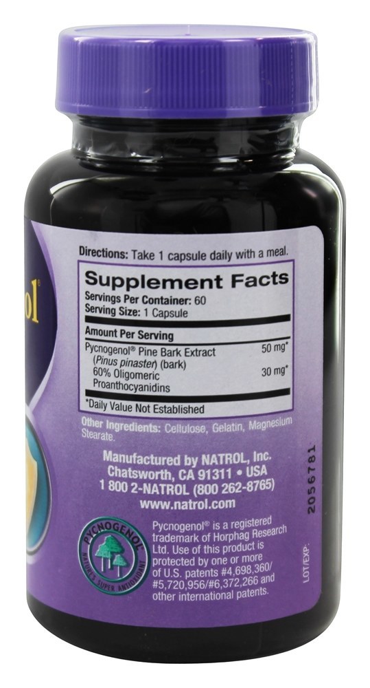 Comprar Pycnogenol 50 mg. - Cápsulas 60 Natrol - Imagem 2