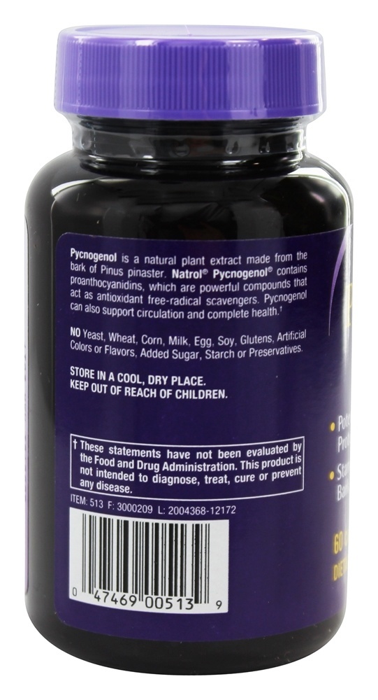 Comprar Pycnogenol 50 mg. - Cápsulas 60 Natrol - Imagem 3