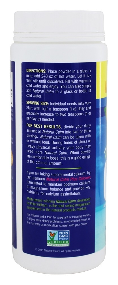 Comprar Natural Calmo Magnésio Anti-Stress Bebida Doce Sabor Limão - 8 oz. Natural Vitality - Imagem 3