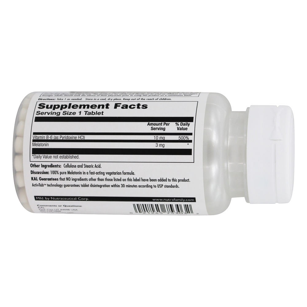 Comprar 100 % Pure Melatonina de ação rápida 3 mg. - 60 Tablets Kal - Imagem 3